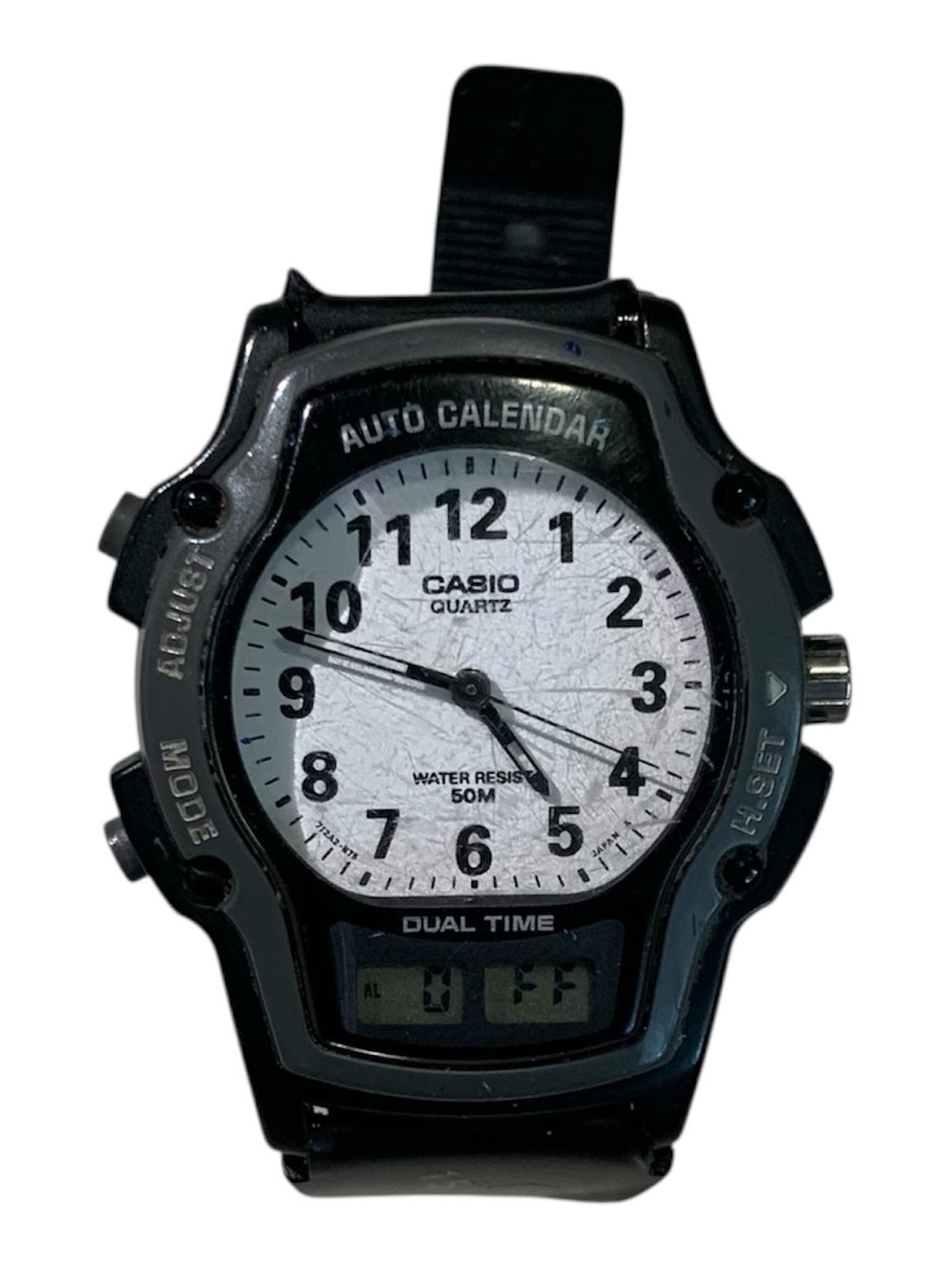 Vintage Casio Black AW-24 Dual Time Analog Digital Water Resistant Hand Watch